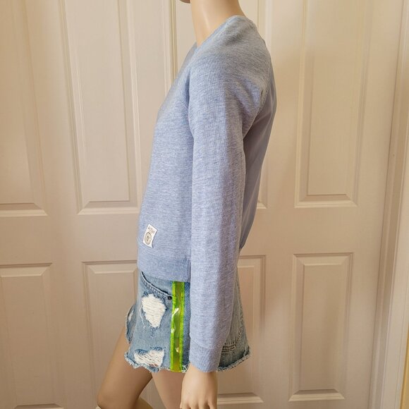 Abercrombie & Fitch Sheer Back Sweatshirt SZ M Light Blue - Picture 3 of 11